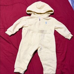 Polo by Ralph Lauren Yellow Kids Hooded Footie